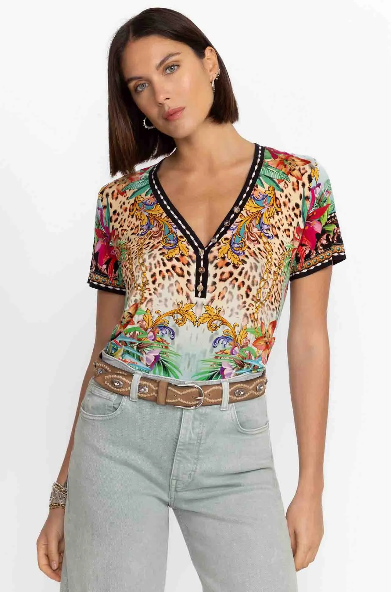 Johnny Was - The Janie Favorite S/S Henley Tee