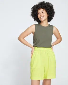 Juniper Linen Easy Pull-On Shorts - Bright Melon