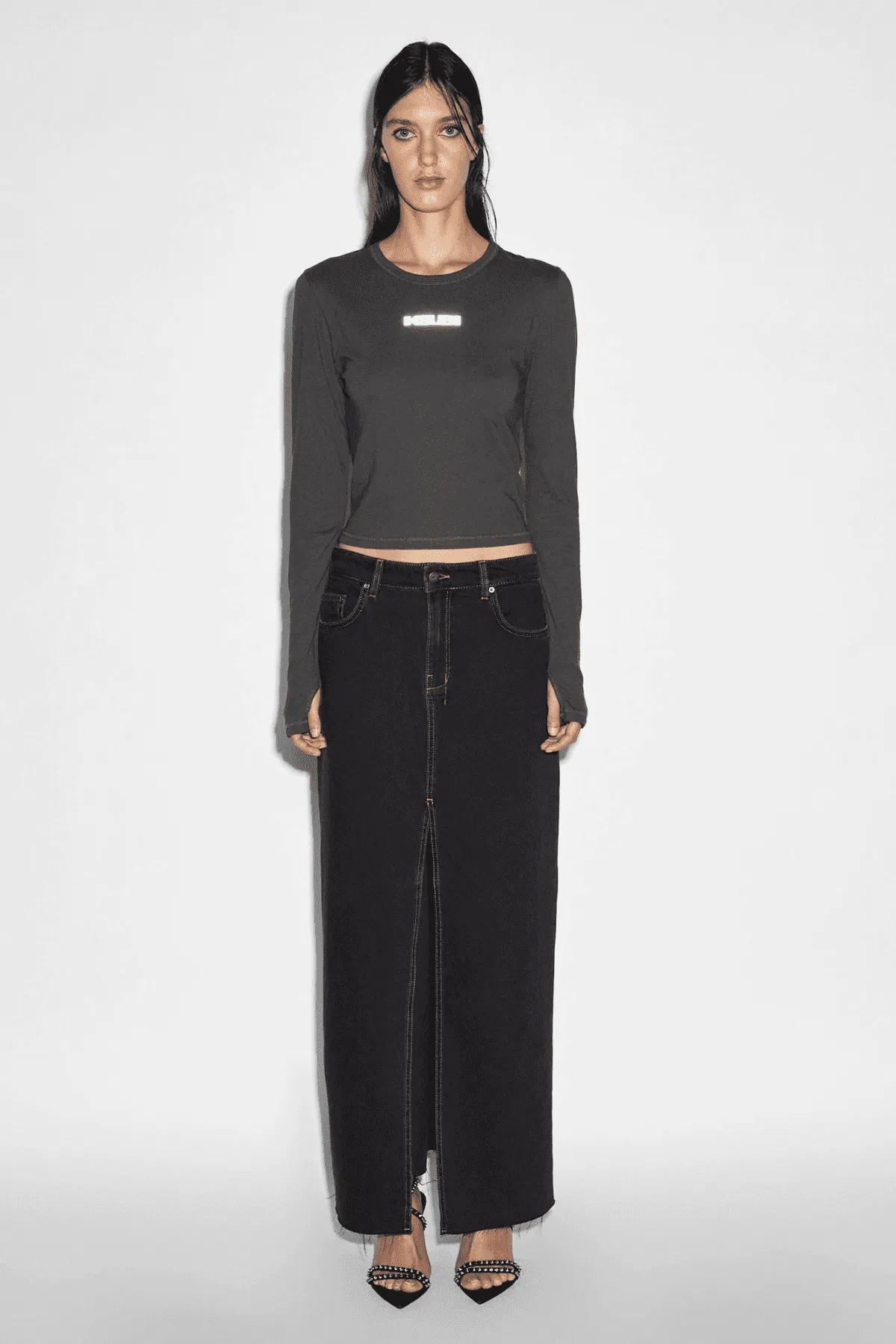 KARA MAXI SKIRT PITCH BLACK