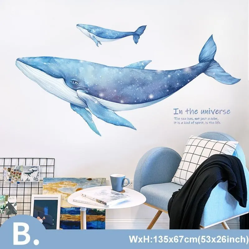 Large Humpback Whale Wall Stickers For Nursery