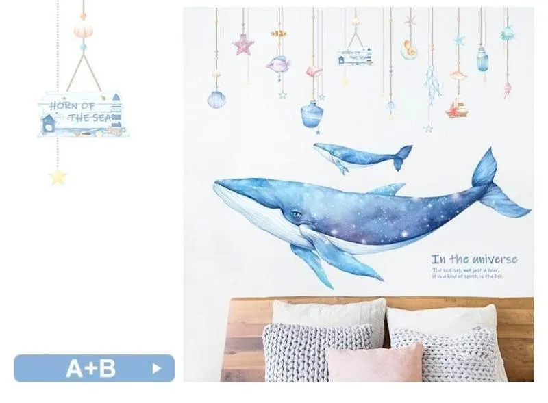 Large Humpback Whale Wall Stickers For Nursery