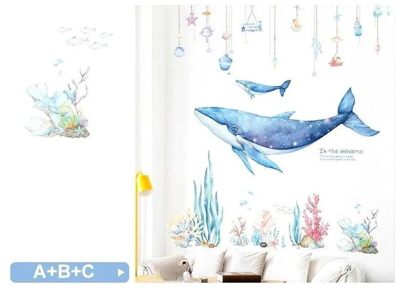Large Humpback Whale Wall Stickers For Nursery