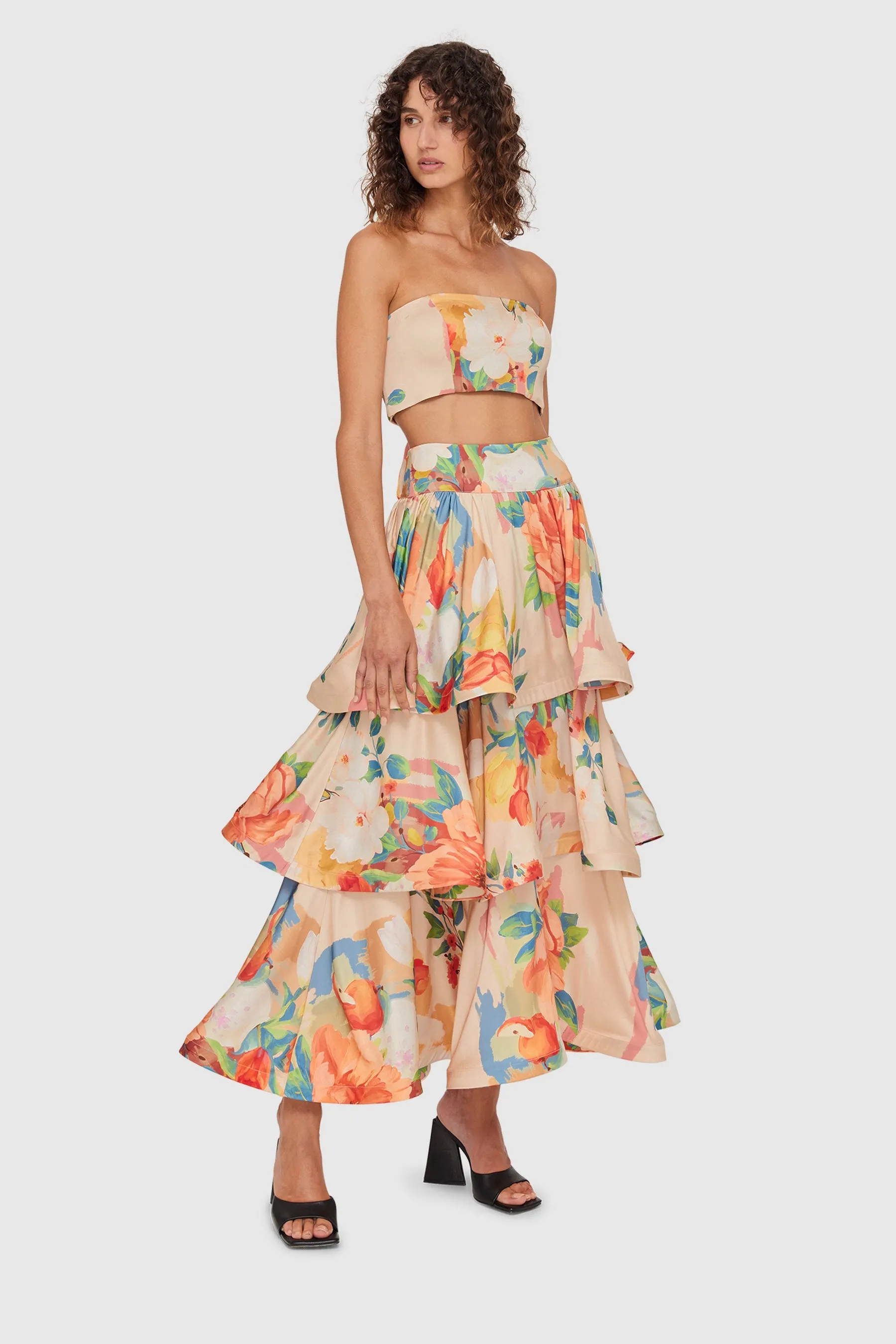 Leo Lin Florescence Bustier Top - Blossom Champagne