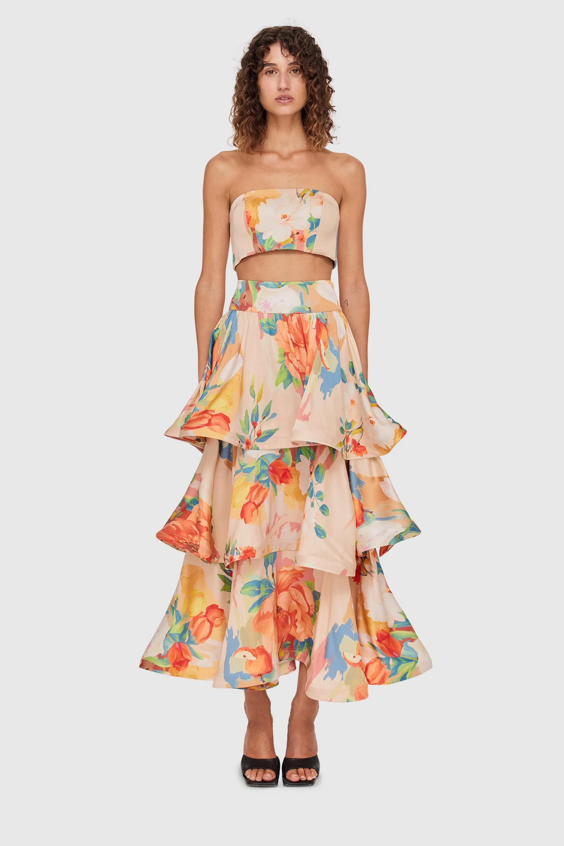 Leo Lin Florescence Bustier Top - Blossom Champagne