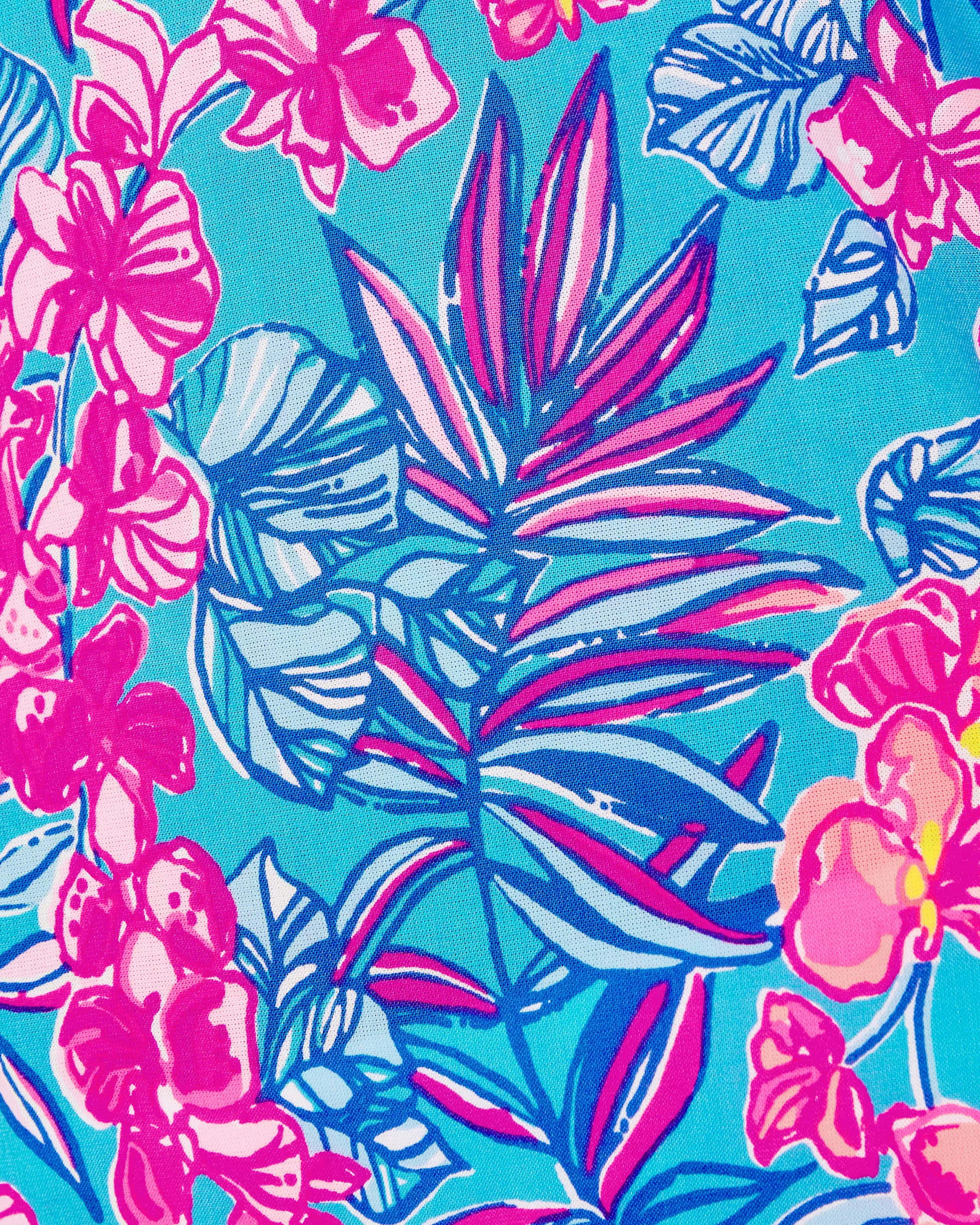 Lilly Pulitzer Luna Bay Tunic Cumulus Blue Orchid Oasis
