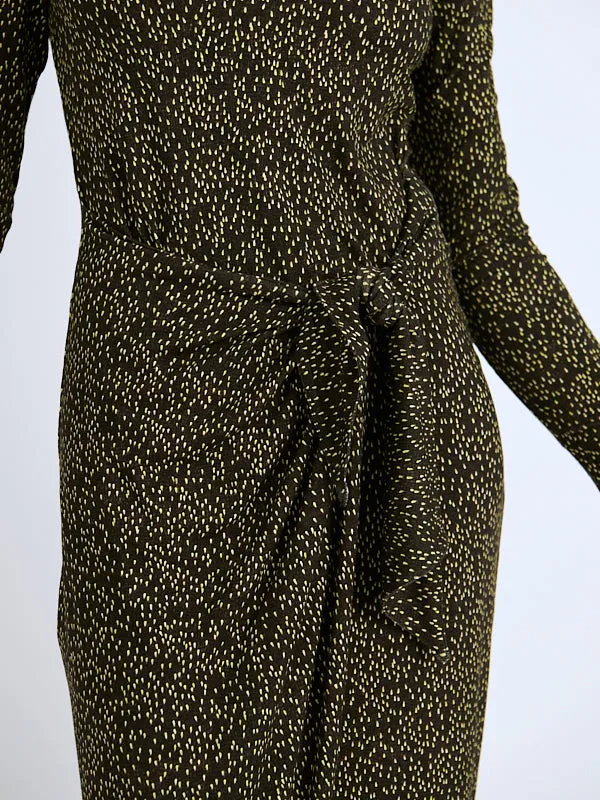 Lisy Dress in Dark Kahki/Lime
