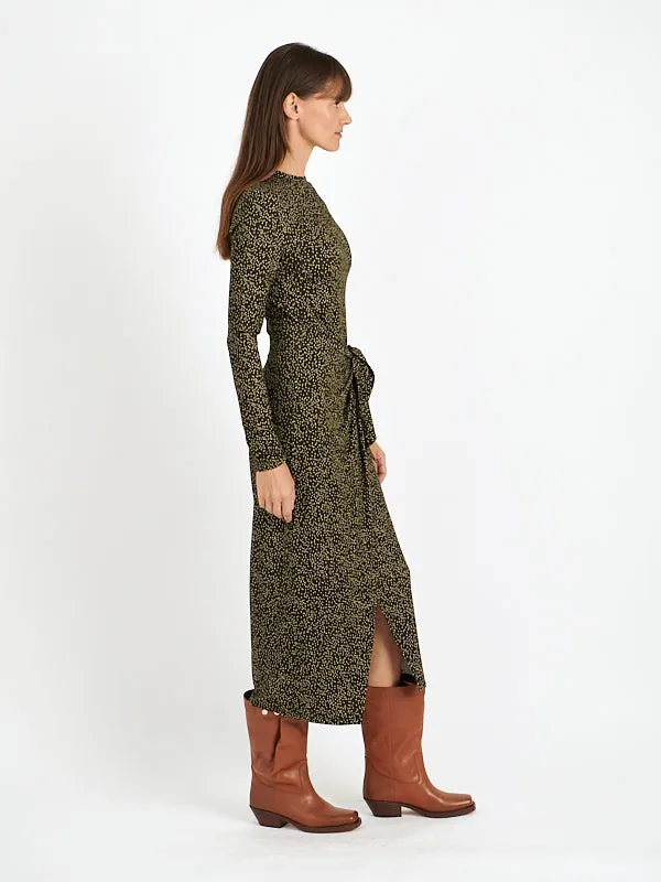 Lisy Dress in Dark Kahki/Lime