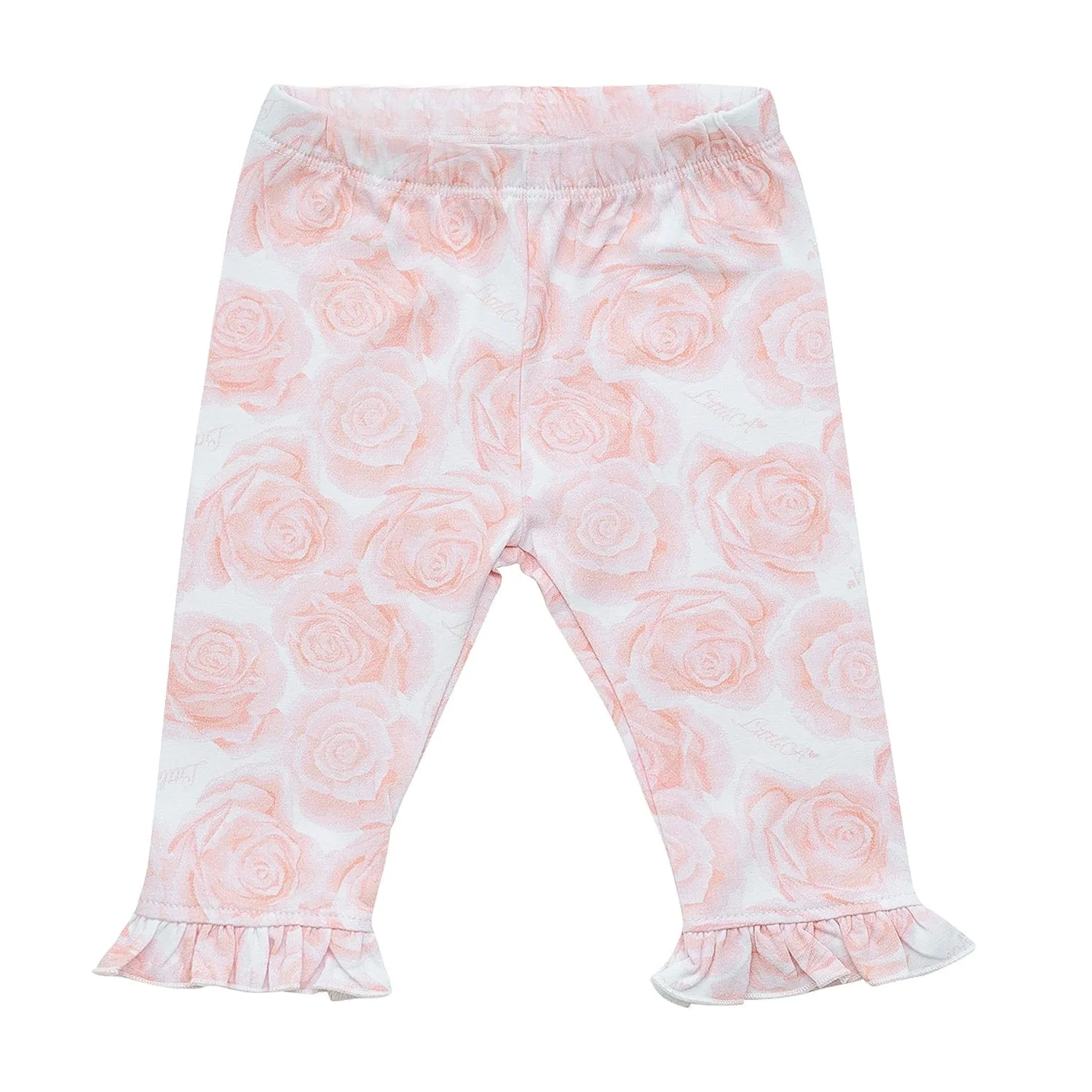 LITTLE A -Goldie Summer Bloom Rose Legging Set  - White