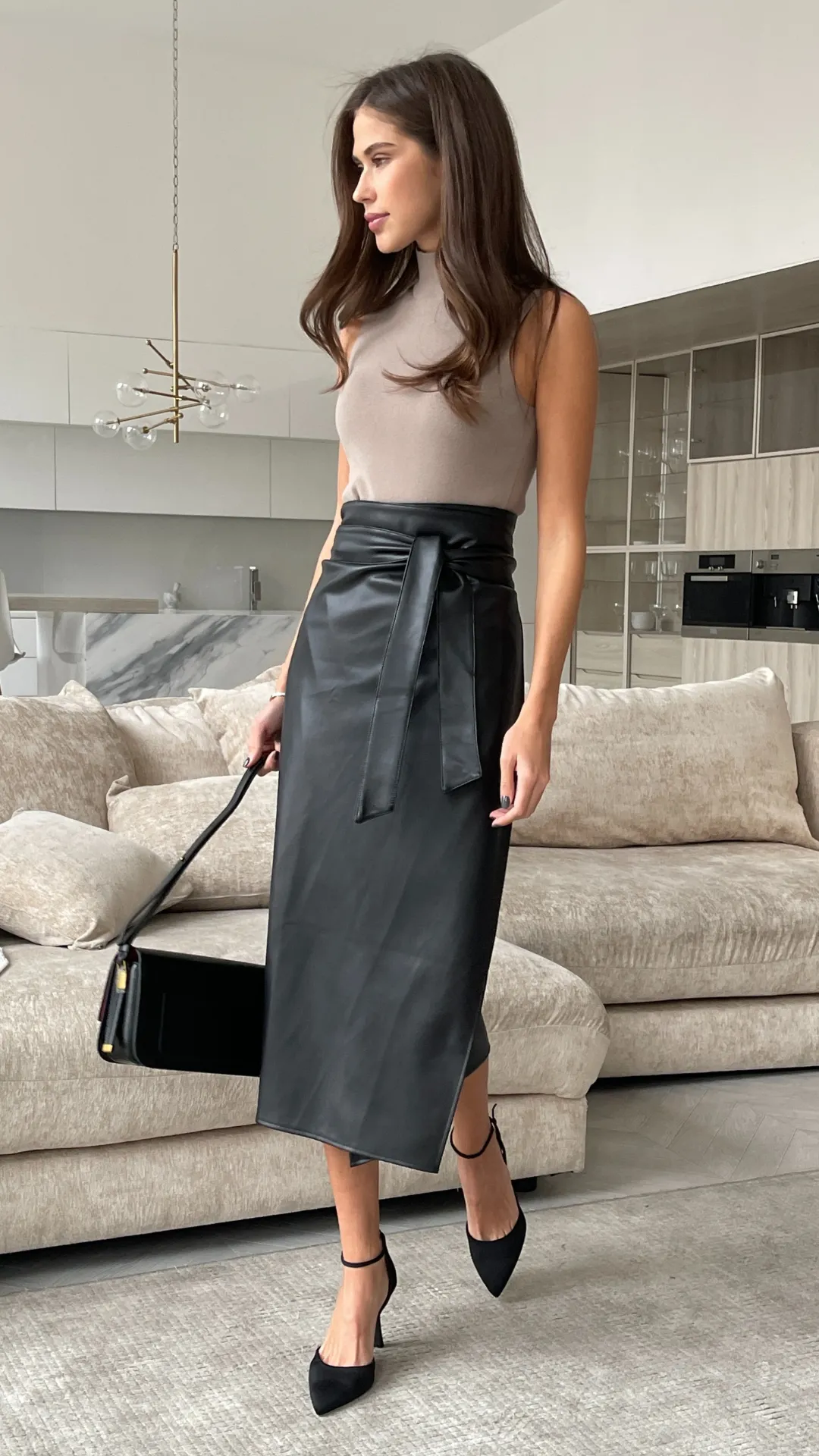 LIVIA WRAP SKIRT - BLACK