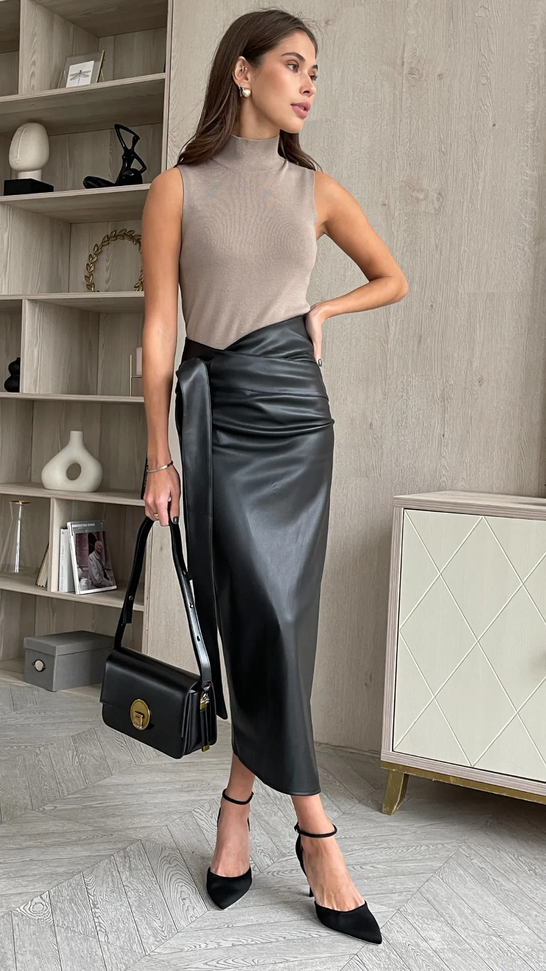 LIVIA WRAP SKIRT - BLACK