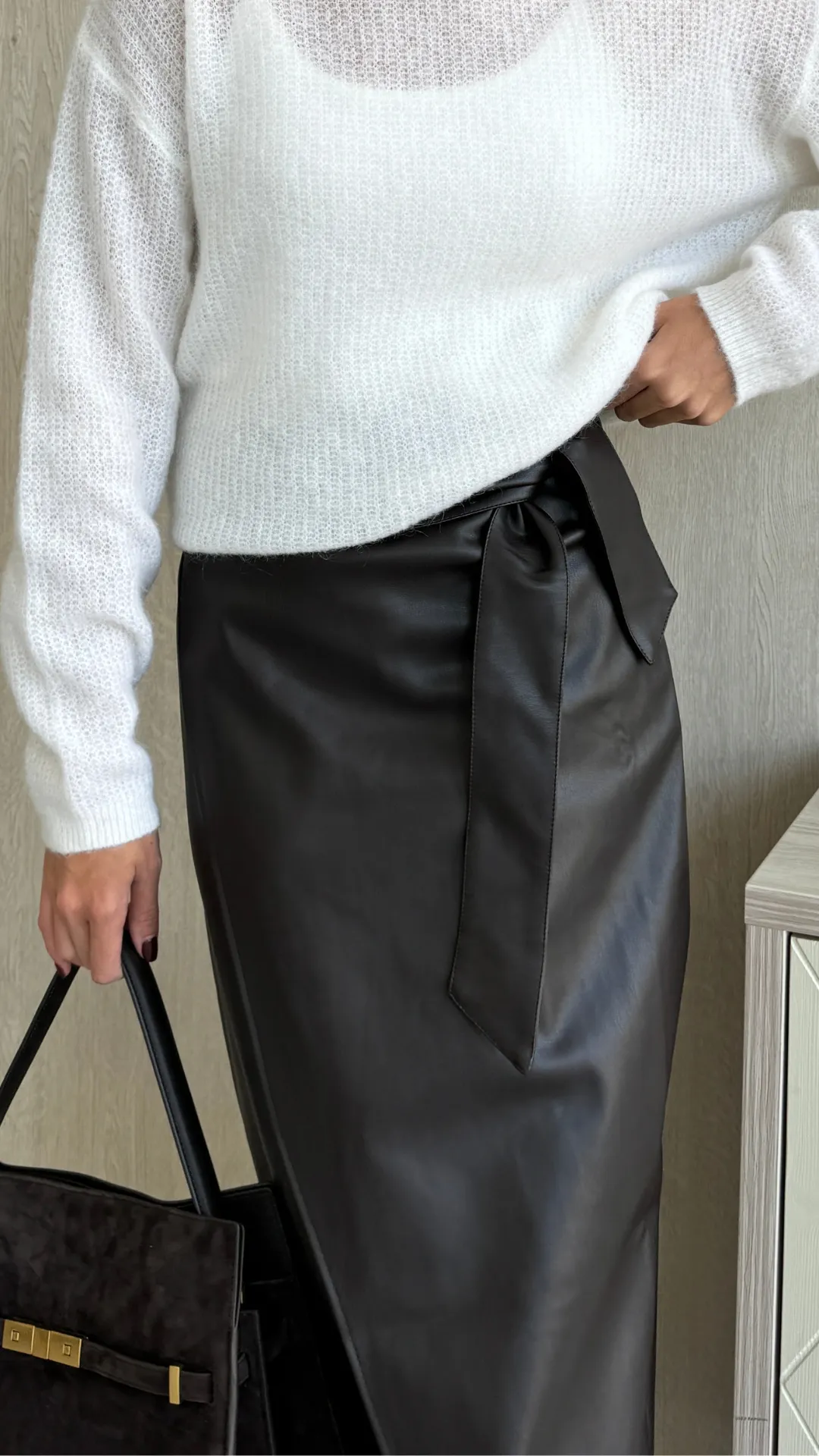 LIVIA WRAP SKIRT - ESPRESSO