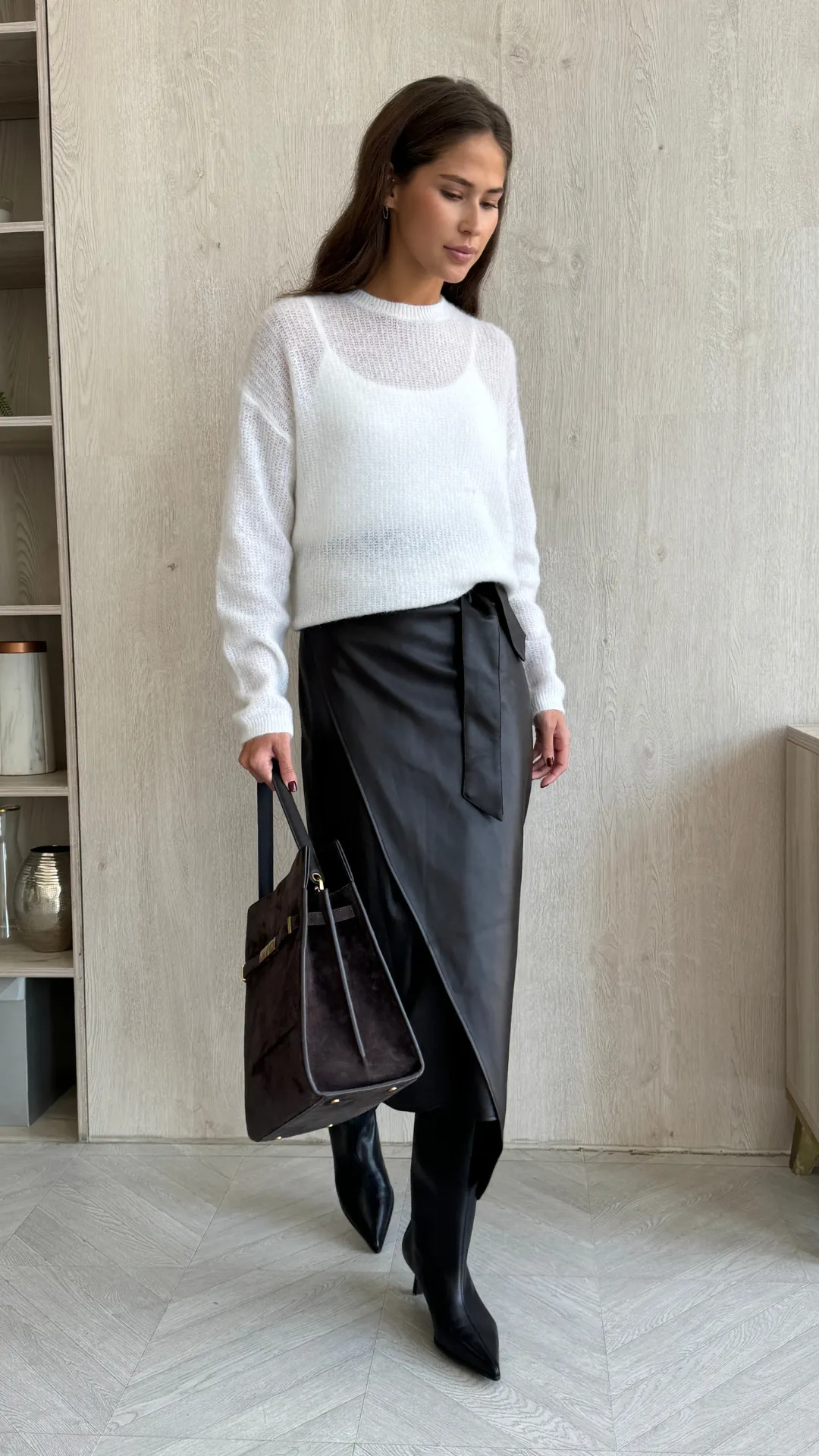 LIVIA WRAP SKIRT - ESPRESSO
