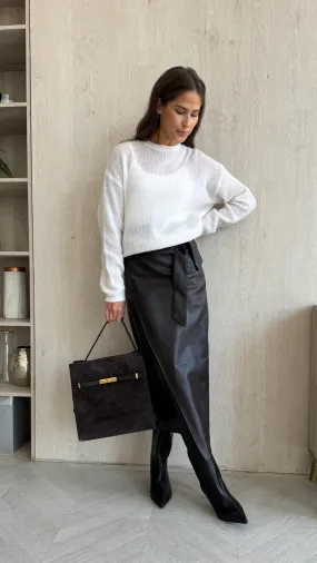 LIVIA WRAP SKIRT - ESPRESSO