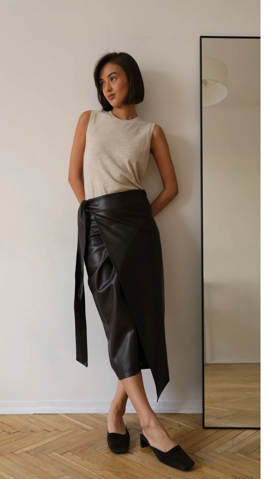 LIVIA WRAP SKIRT - ESPRESSO