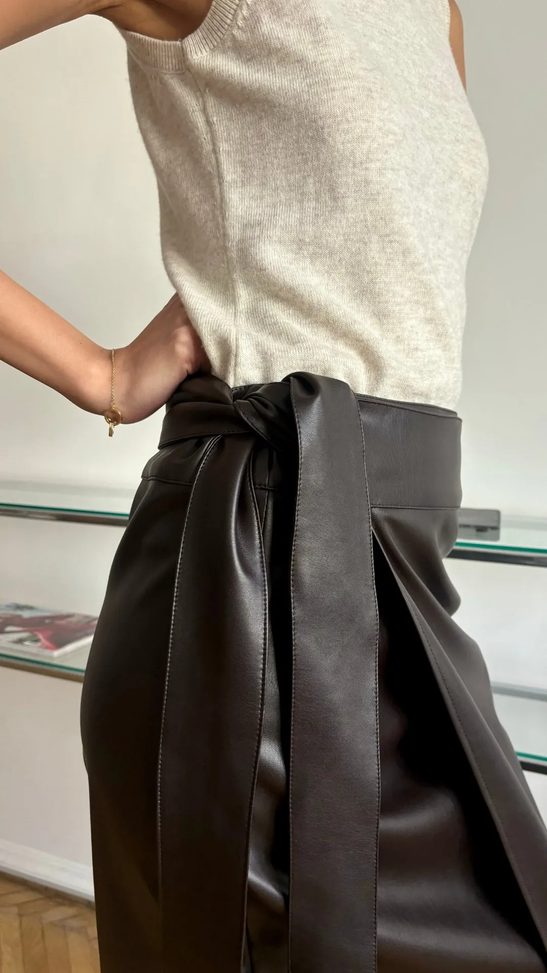 LIVIA WRAP SKIRT - ESPRESSO