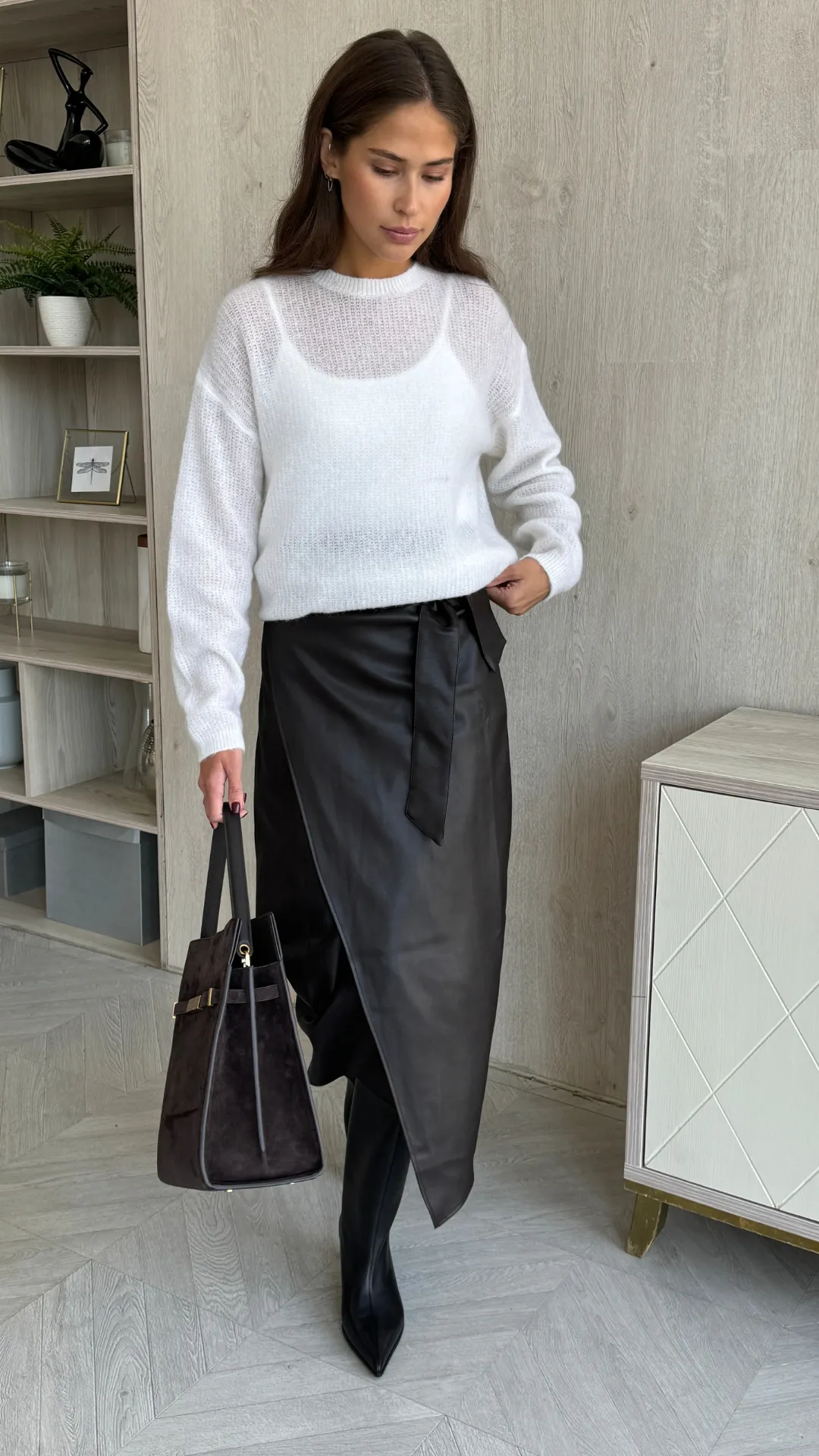 LIVIA WRAP SKIRT - ESPRESSO