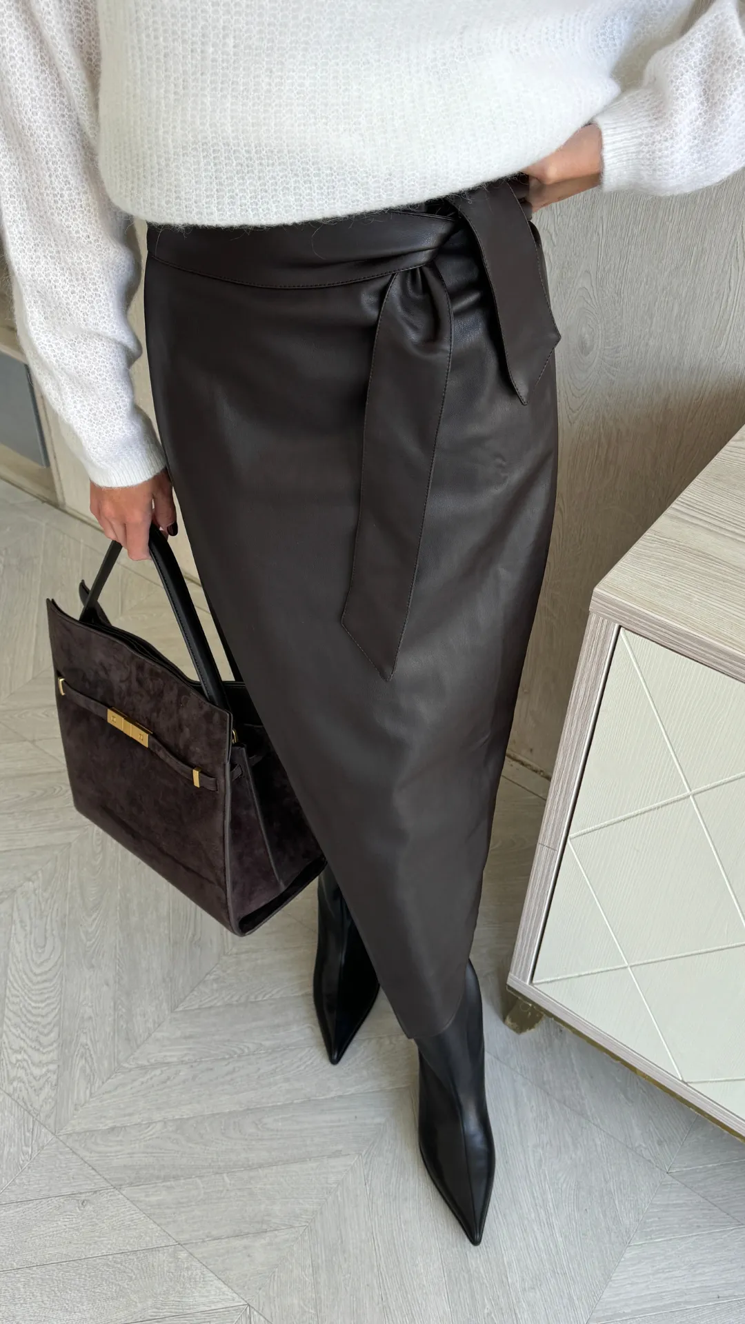 LIVIA WRAP SKIRT - ESPRESSO