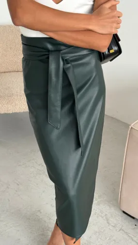 LIVIA WRAP SKIRT - KHAKI