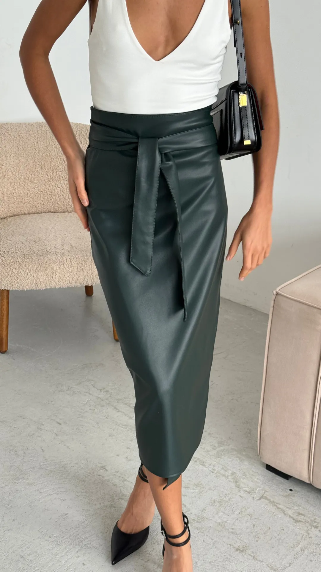 LIVIA WRAP SKIRT - KHAKI