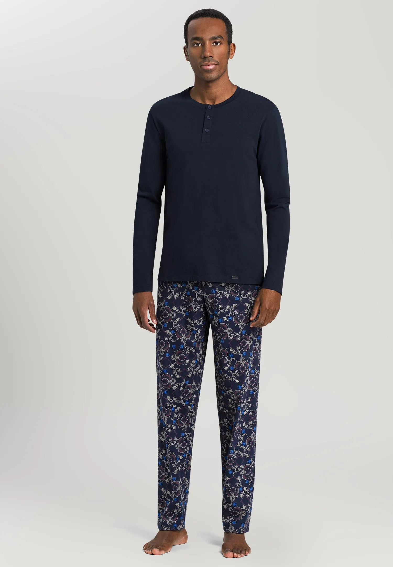 Living Shirts Cotton Henley Top | Deep Navy 75046-1610