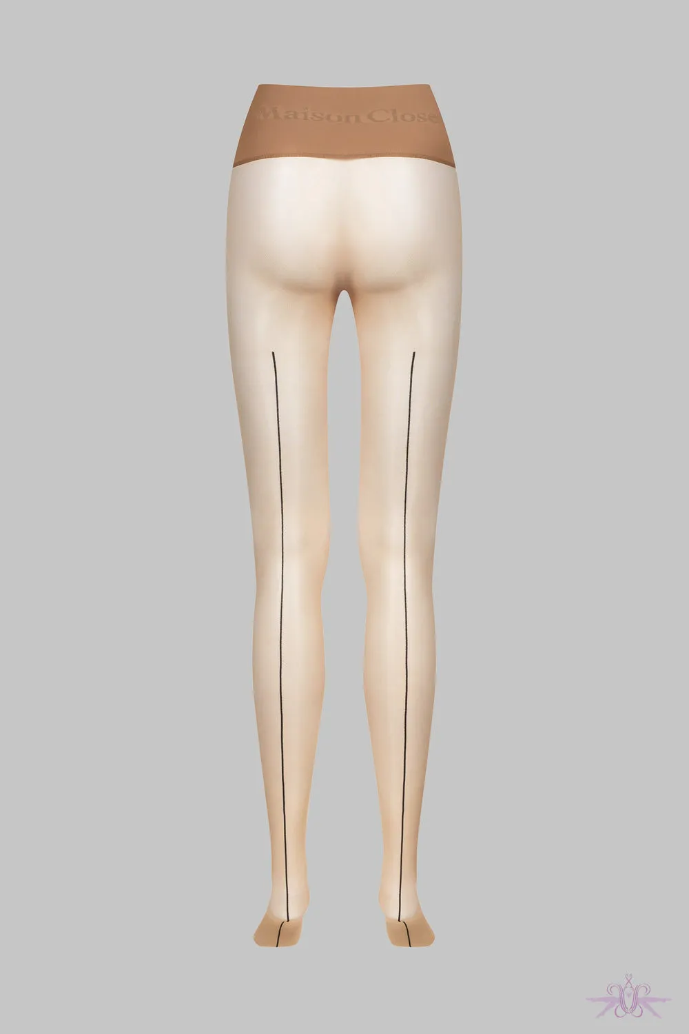 Maison Close Signature Back Seam Seamless Nude 20D Tights