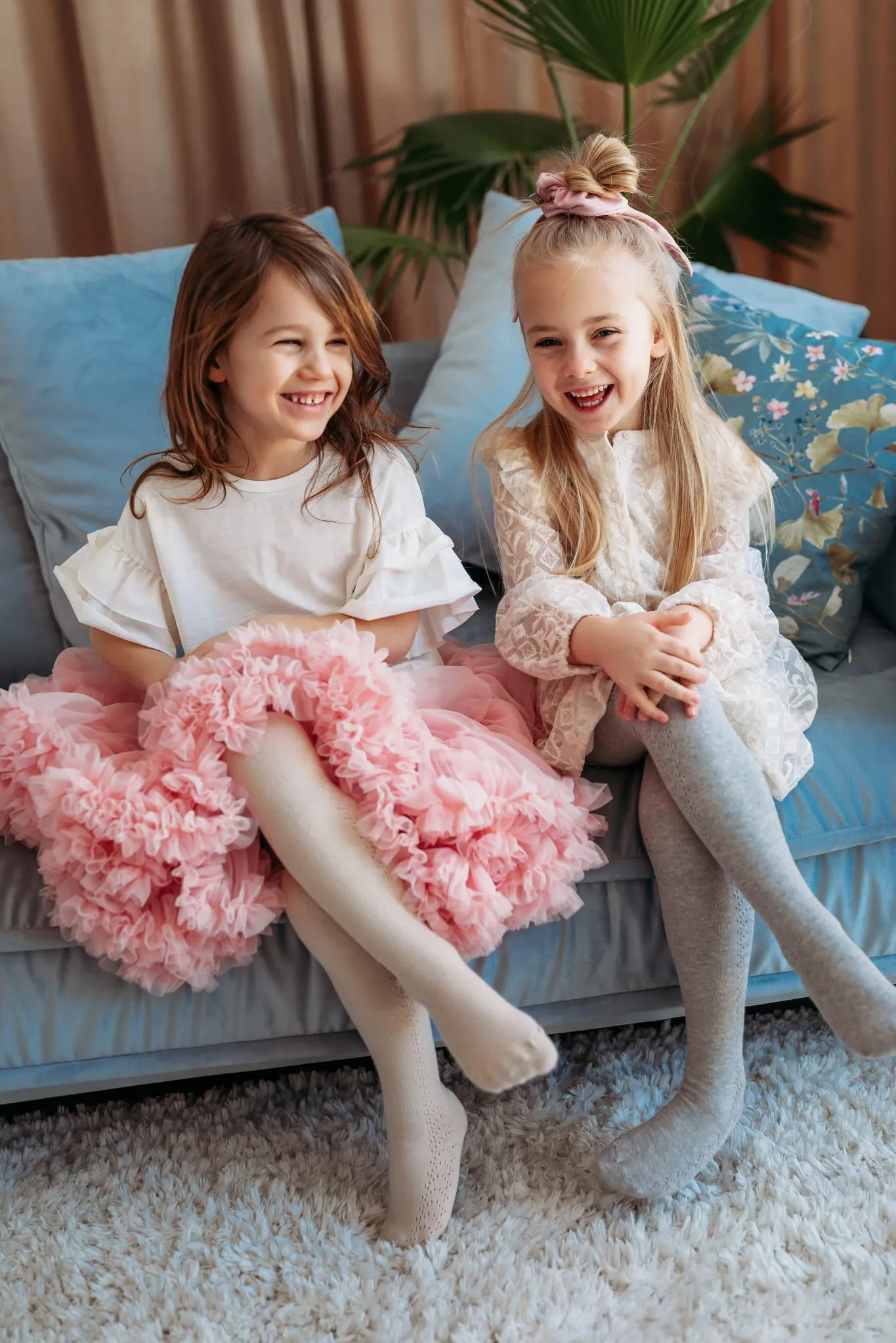 Mama's Feet Children's Tights with Openwork Weave - Beige