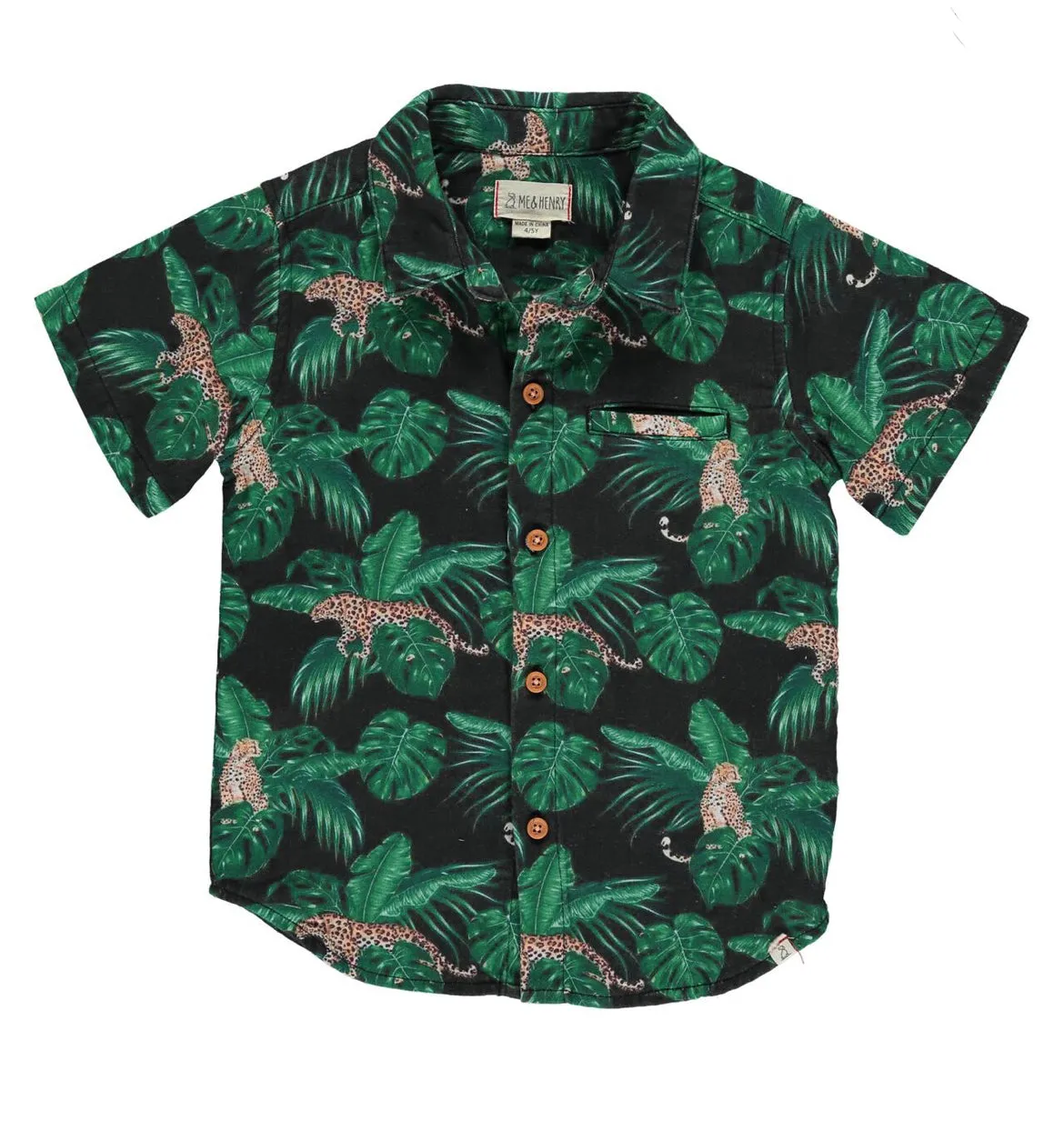 Maui Short Sleeve Shirt - Charcoal Jungle
