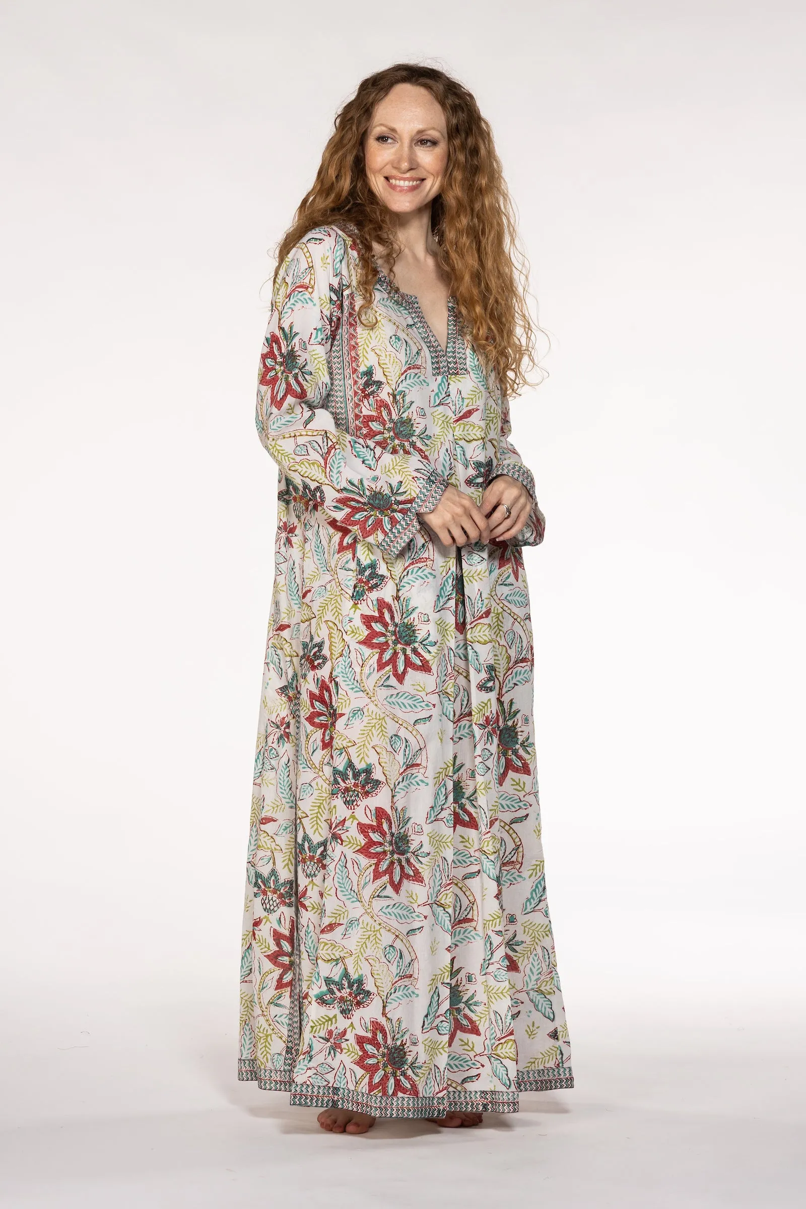 New Jugnu Kaftan Hand Block Printed In Pure Cotton SS24