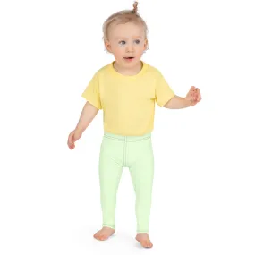 Pastel Green Kid's Leggings, Premium Fashion Tights For Boys & Girls-Made in USA/EU/MX