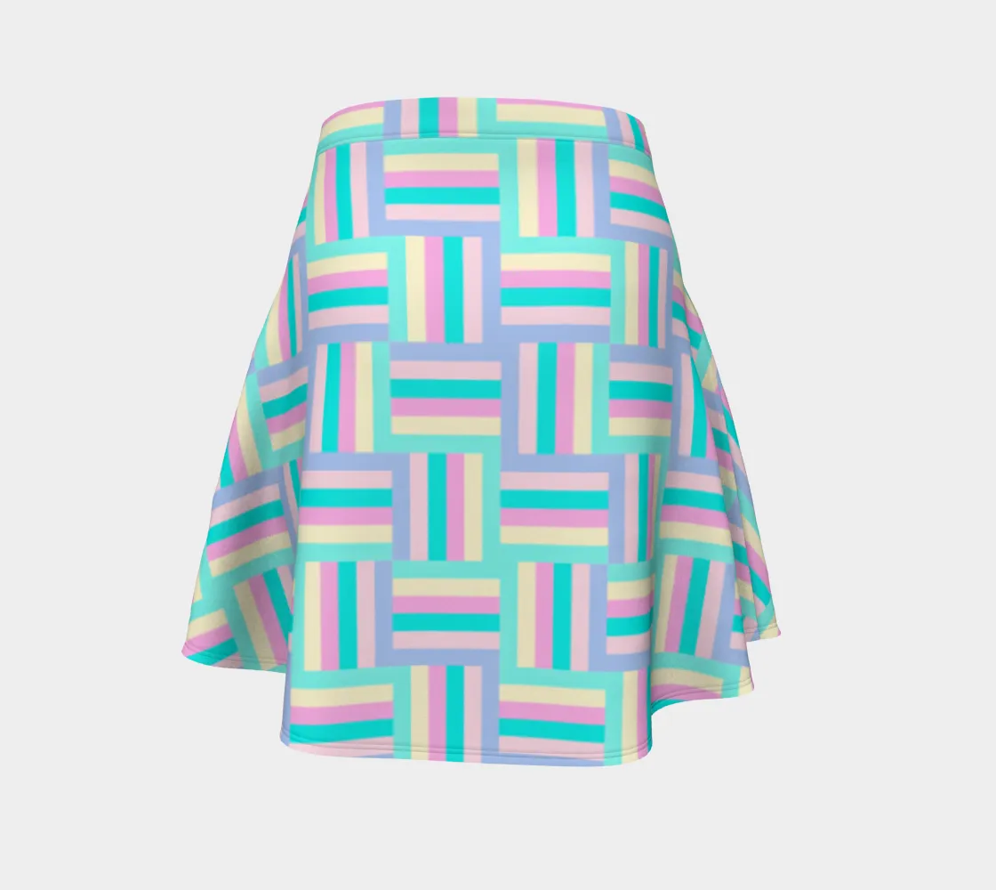 Pastel Matrrix Flare Skirt