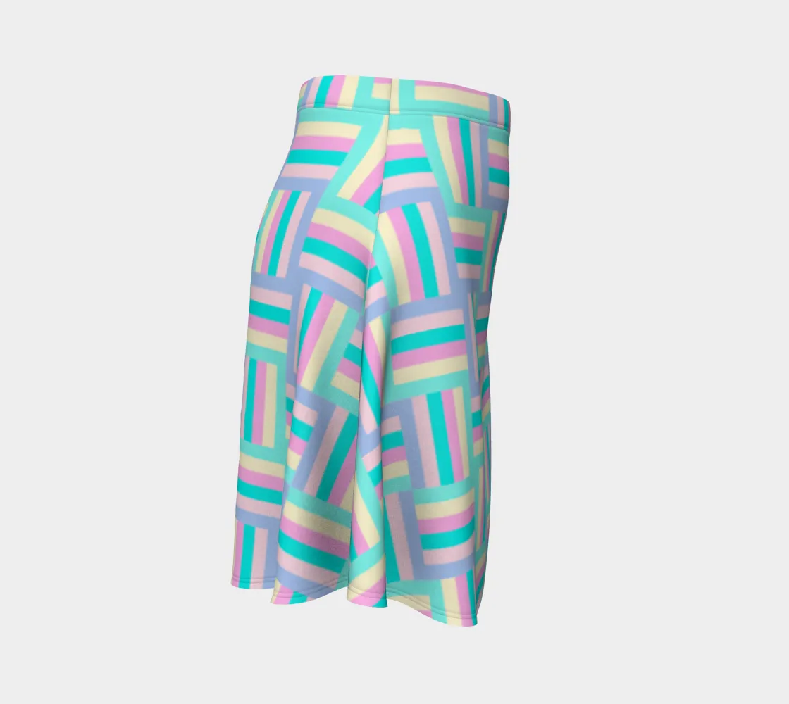 Pastel Matrrix Flare Skirt