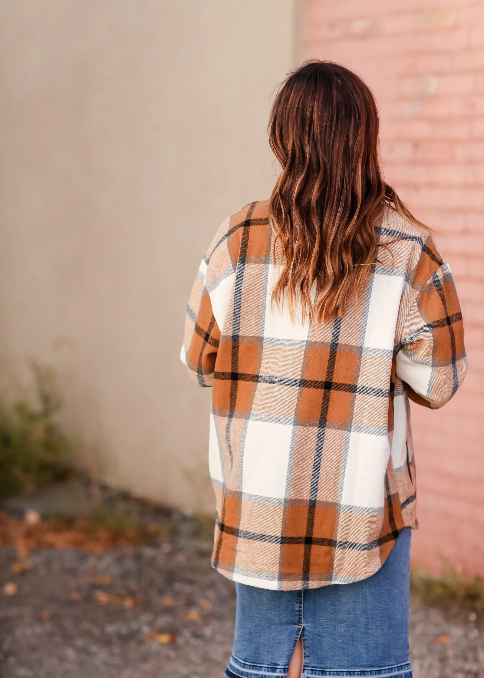Plaid Button Front Pocket Collar Shacket