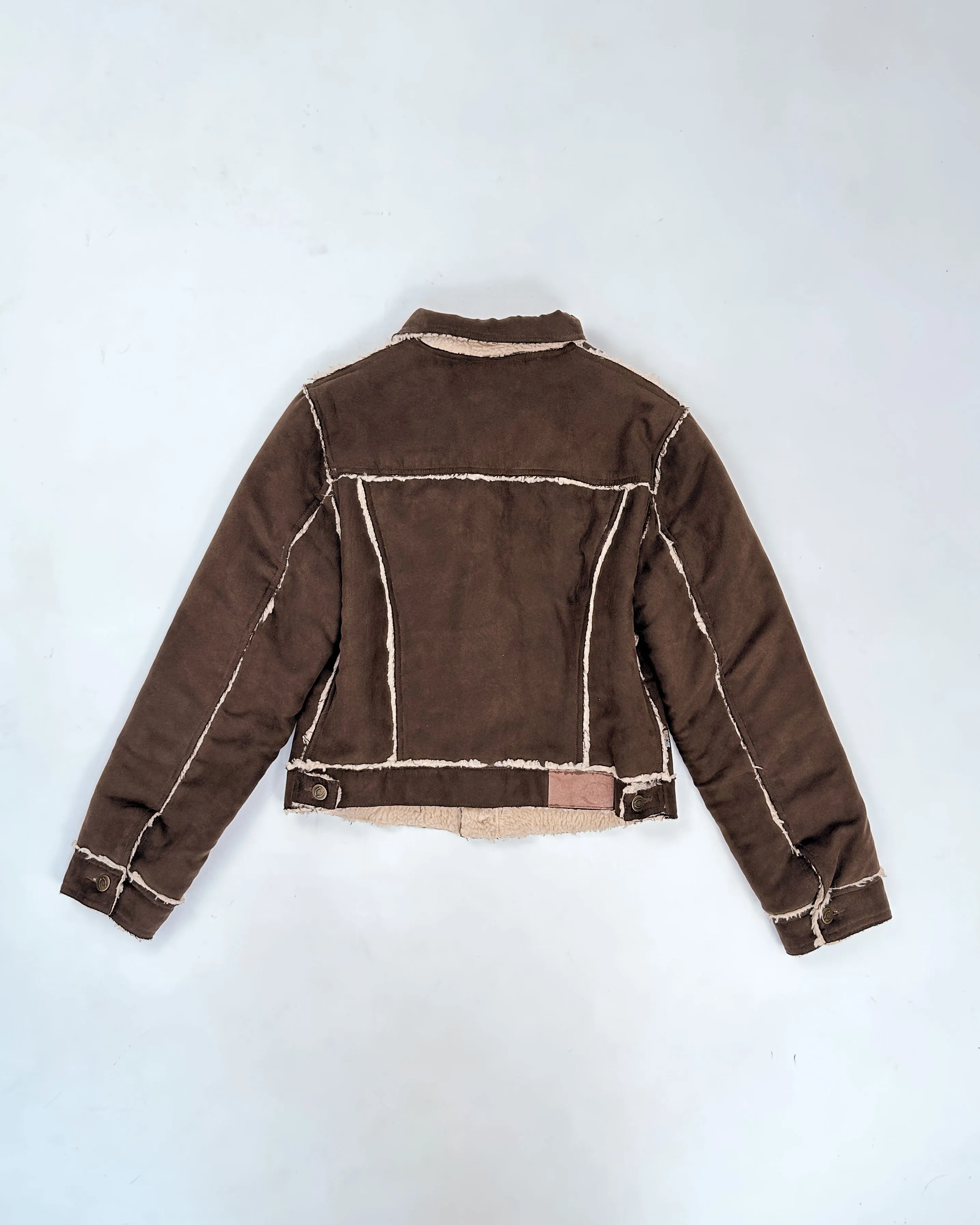 Roberto Cavalli Brown Distressed Sherpa Jacket 1990's