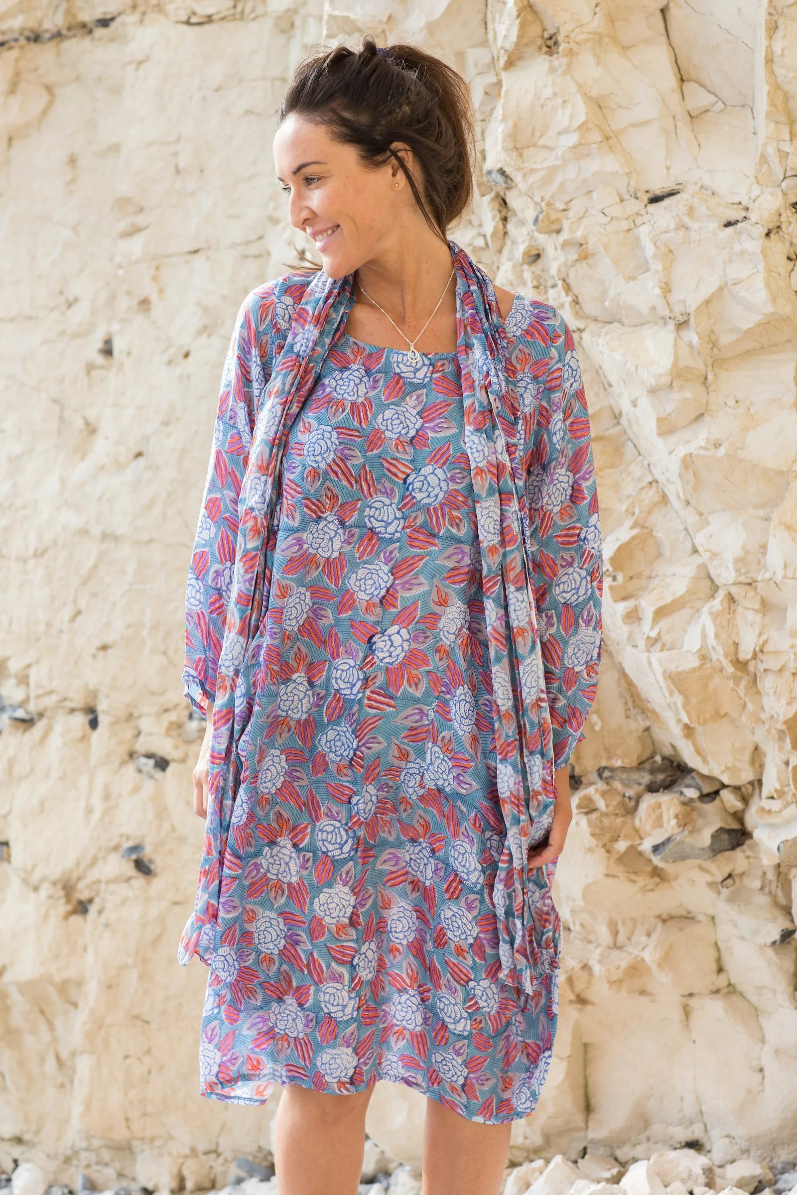 Roshan Dress Hand Block Printed Bamboo