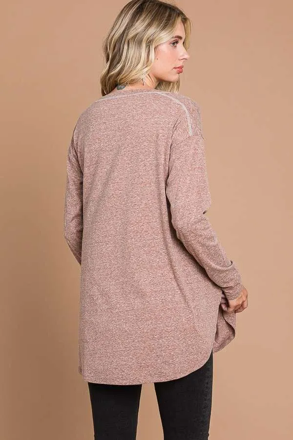 Spicy Brown Hi Lo Hemline Tunic Top