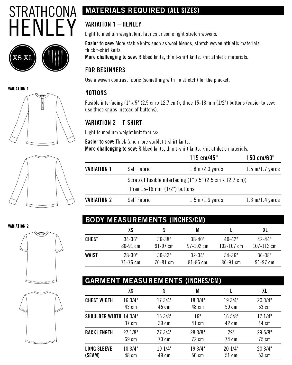 Strathcona Henley - Thread Theory Patterns - Digital Sewing Pattern