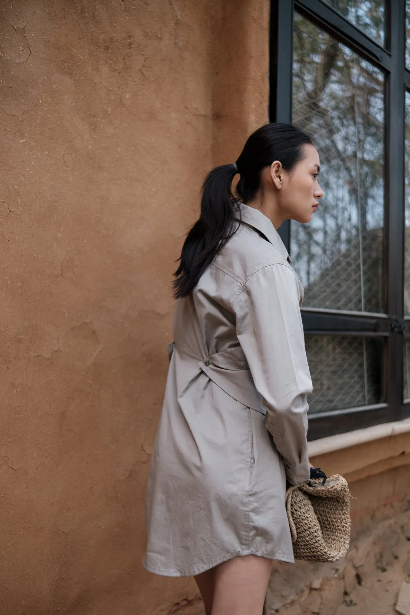 The Terra Tribe Grey Seattle Wrap Shirt Dress