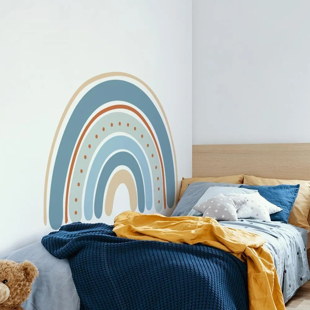 Transparent Removable Blue Colored Rainbow Wall Stickers