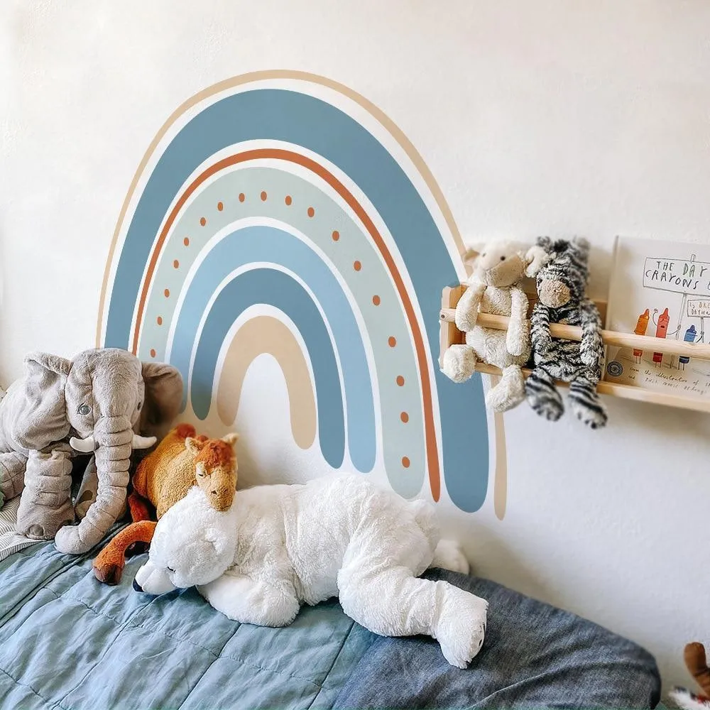 Transparent Removable Blue Colored Rainbow Wall Stickers