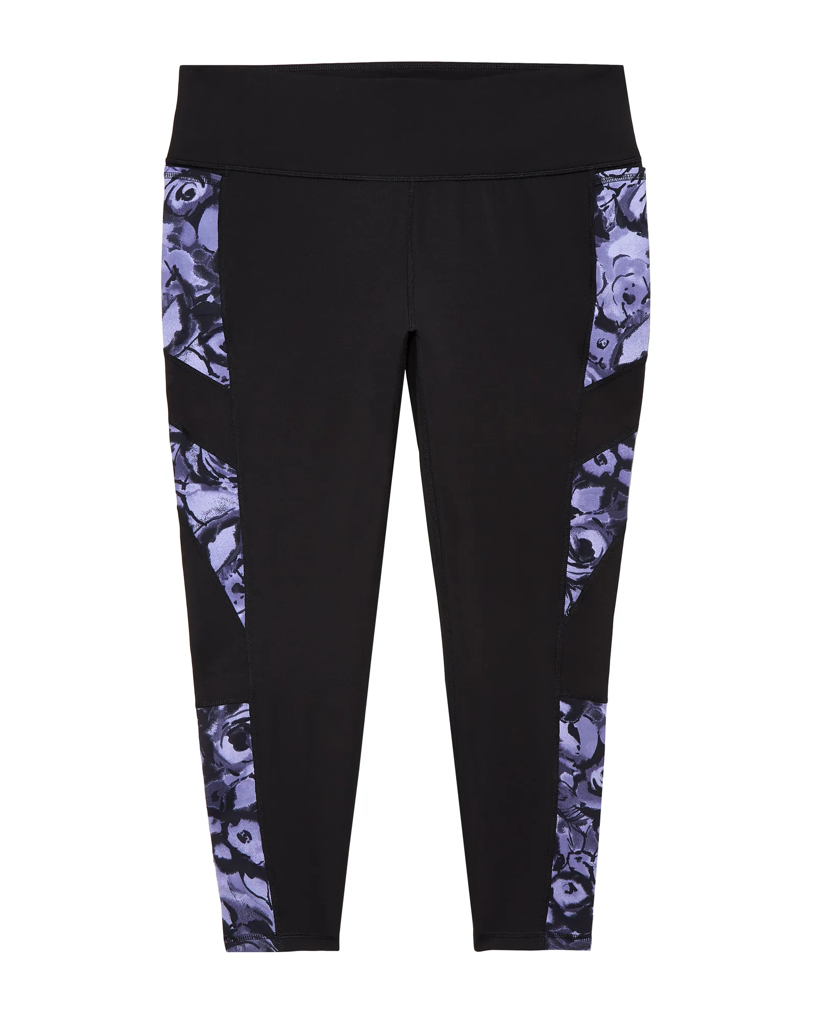 Vandalia 7/8 Tights with Contrast Side Print | Black / Lilac