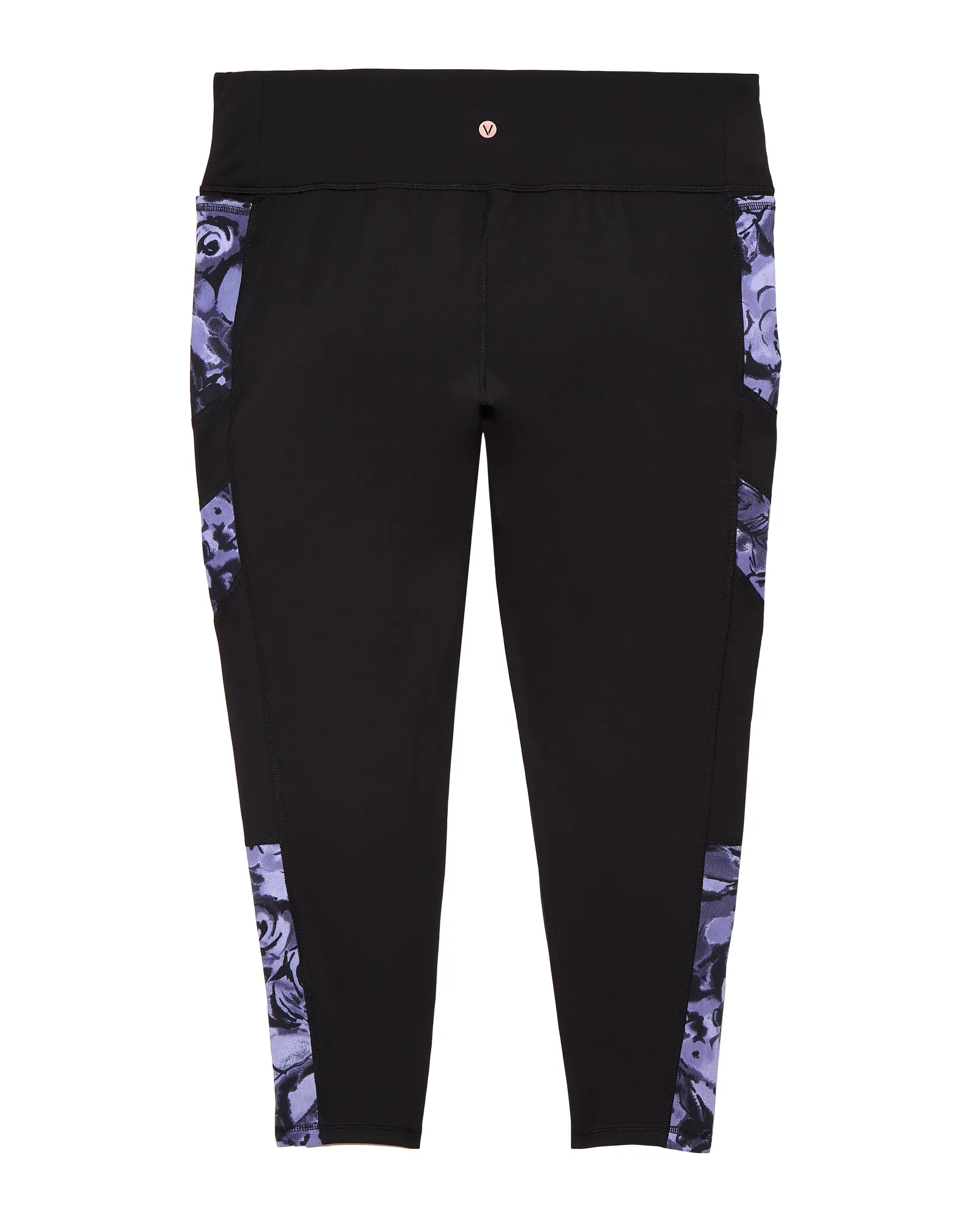 Vandalia 7/8 Tights with Contrast Side Print | Black / Lilac