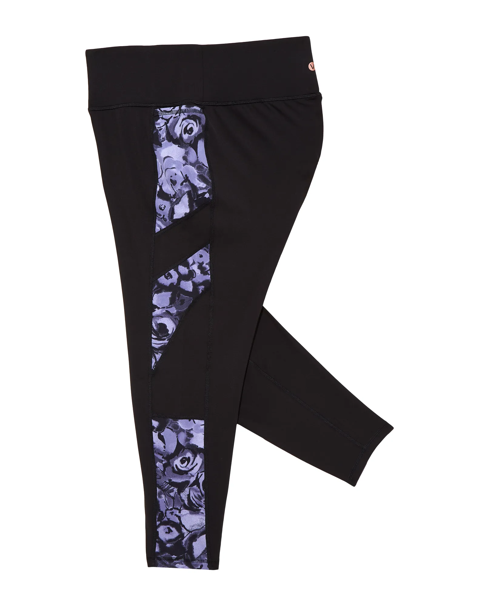 Vandalia 7/8 Tights with Contrast Side Print | Black / Lilac
