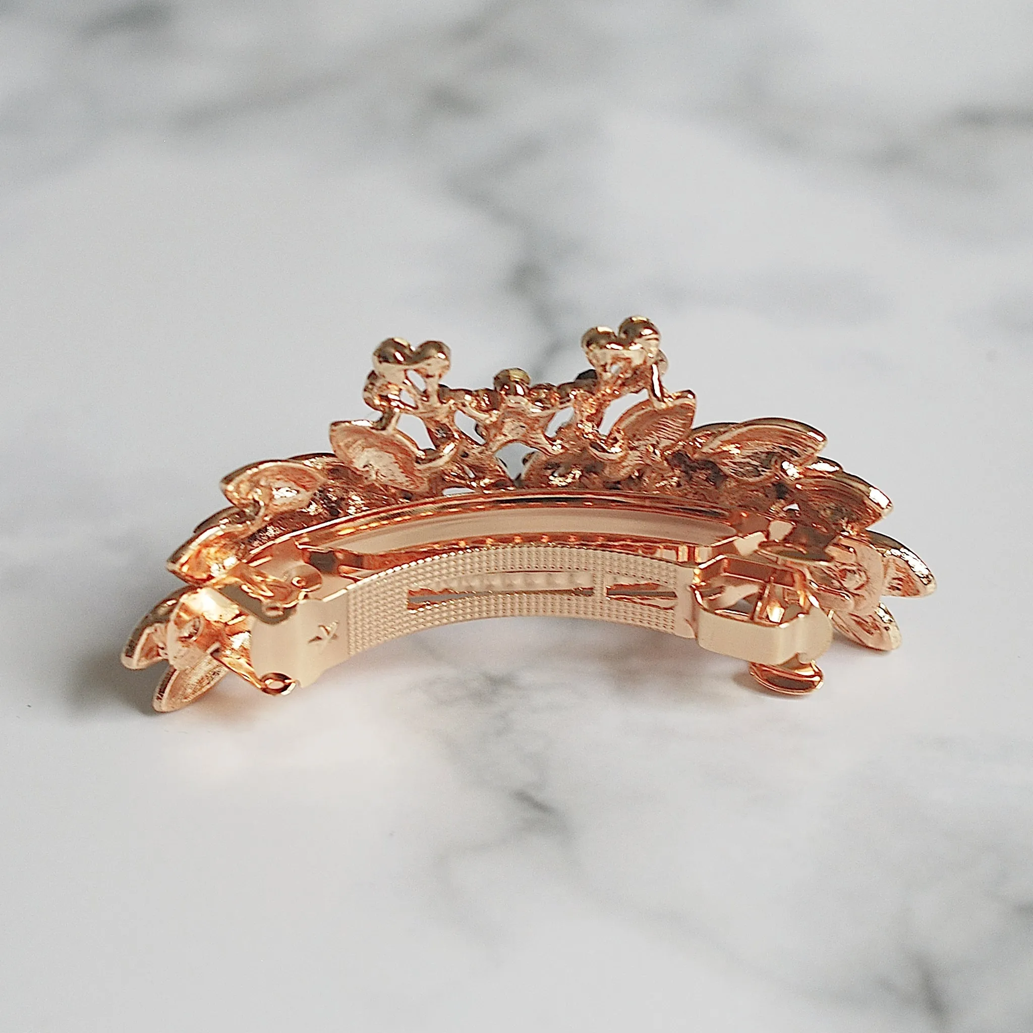 Vintage Hair Clip Pink Peacock