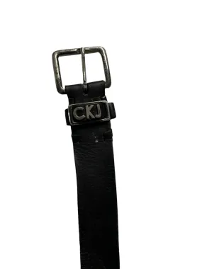 Vintage men's Calvin Klein Jeans black leather belt| L43| SKU 4485