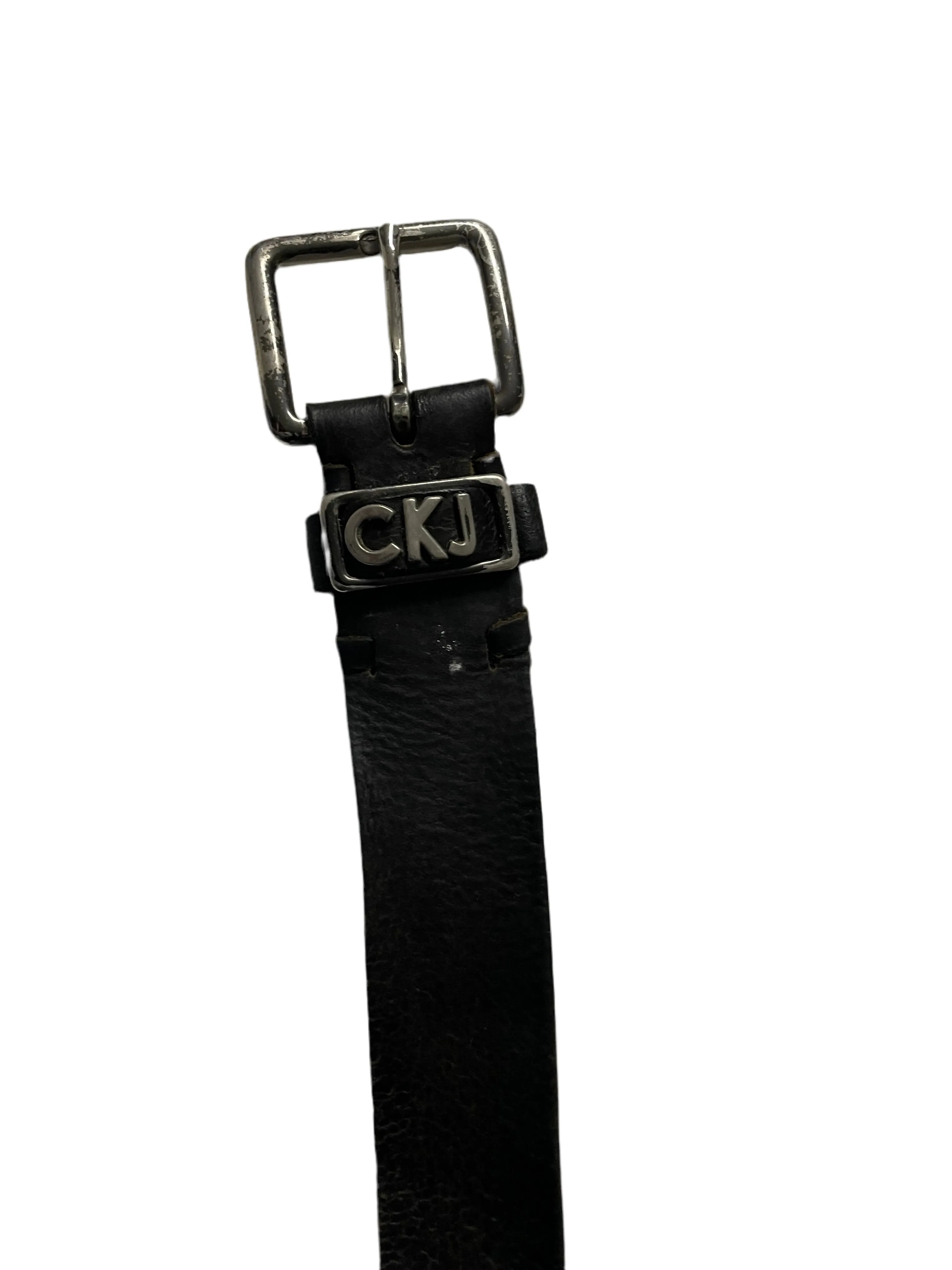 Vintage men's Calvin Klein Jeans black leather belt| L43| SKU 4485