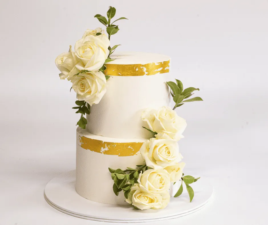 White Rose Wedding Cake