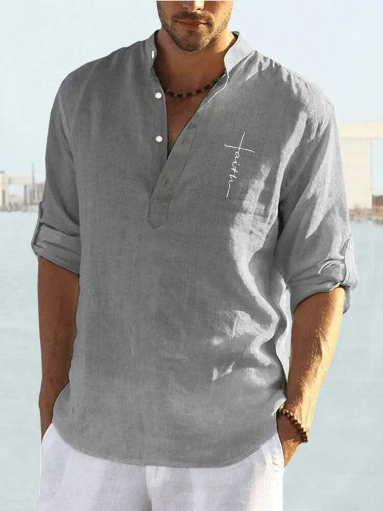 Words Long Sleeve Casual Shirt