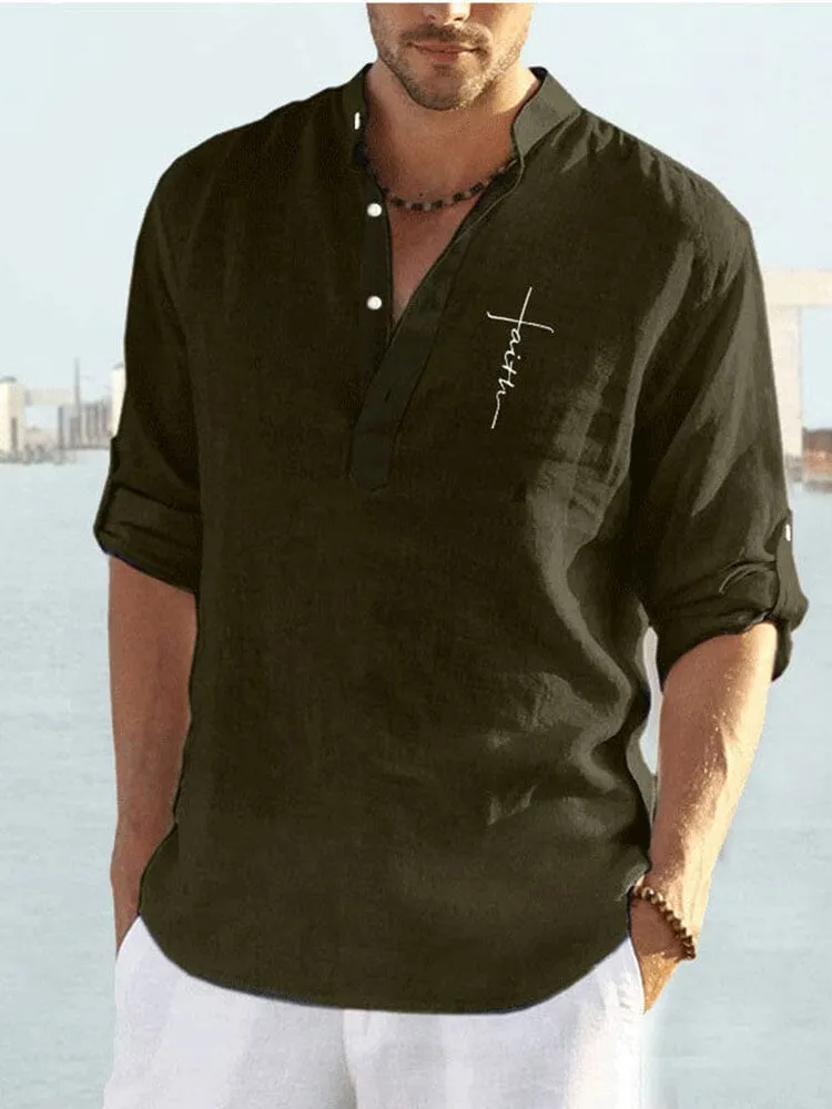 Words Long Sleeve Casual Shirt